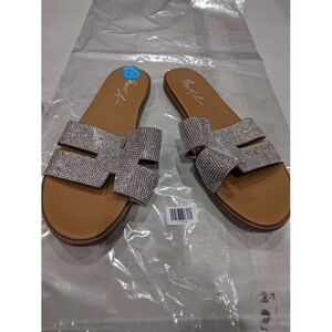 Mari A Rhinestone Sandals For Women,Brown/Silver 7.5M US